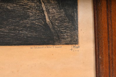 Jules De Bruycker (1870-1945): 'La Maison Jean Palfijn Gand', etching