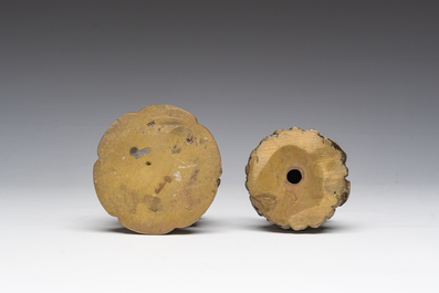 Two Chinese gilt bronze sculptures of Buddha, 20th C.