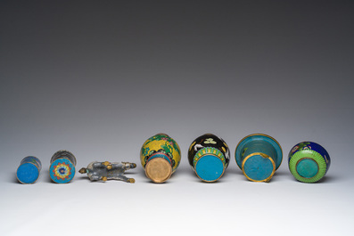 A varied collection of Chinese cloisonn&eacute; items, 19th/20th C.