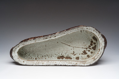 A brown-glazed pottery tureen for hare's p&acirc;t&eacute;, west of France, 19th C.