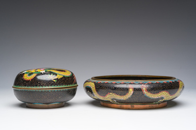 A varied collection of Chinese cloisonn&eacute; items, 19th/20th C.