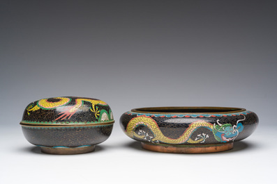 A varied collection of Chinese cloisonn&eacute; items, 19th/20th C.