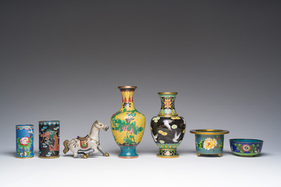 A varied collection of Chinese cloisonn&eacute; items, 19th/20th C.
