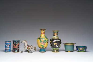 A varied collection of Chinese cloisonn&eacute; items, 19th/20th C.