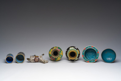 A varied collection of Chinese cloisonn&eacute; items, 19th/20th C.