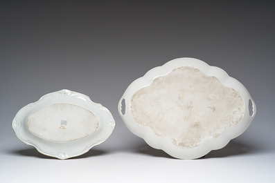 Collection vari&eacute;e de porcelaines europ&eacute;ennes polychromes et dor&eacute;es, e.a. un plat sign&eacute; Alice Avaert (1880), 19&egrave;me/20&egrave;me si&egrave;cle