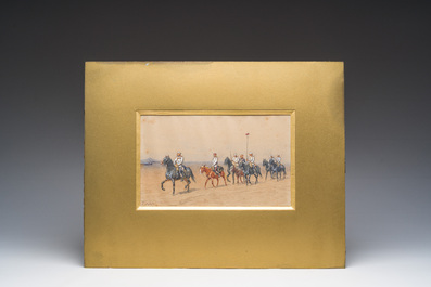 Ivan Petrovich Prjanisnikov (1841-1909): L'escorte du prisonnier, aquarelle sur papier