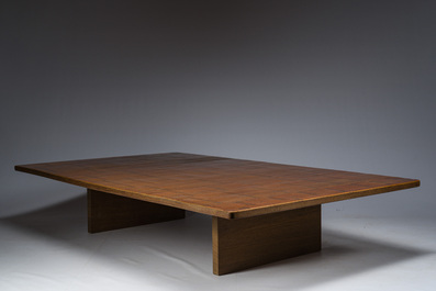 A Chinese bamboo and hardwooden opium table, 20th C.