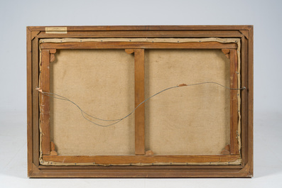 Corneel Lodewijk Pieter Van Gorp (1932-2008): Paysage avec promeneurs sur un chemin de campagne, huile sur toile, dat&eacute; (19)65