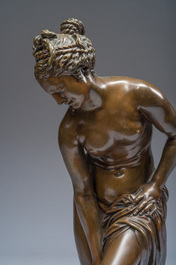 Eug&egrave;ne Cornu (1827-1899): V&eacute;nus sortant du bain ou La baigneuse, bronze &agrave; patine brune