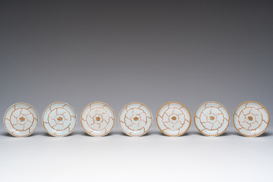 An extensive Chinese partly gilt 'butterfly' tea set, Qianlong