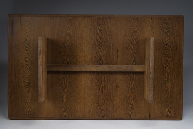 A Chinese bamboo and hardwooden opium table, 20th C.