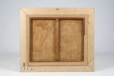 Ecole flamande: Nature morte aux raisins, au verre Roemer et &agrave; la bouteille en verre, huile sur toile, 17&egrave;me si&egrave;cle