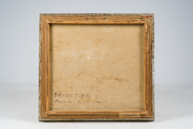 Isidore Tiba (1908-1954): View of a Congolese village, oil on canvas