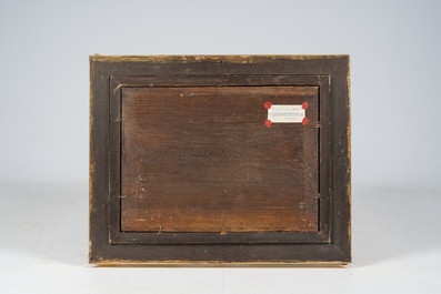 Eug&egrave;ne Verboeckhoven (1798-1881, in de stijl van): Koeien en schapen in de wei, olie op paneel, 19de eeuw