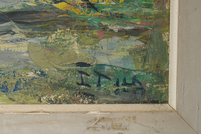 Isidore Tiba (1908-1954): View of a Congolese village, oil on canvas