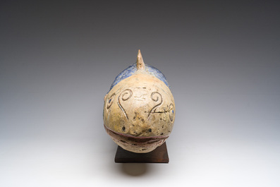 Een Malinese Bozo vis-marionet of Sogo b&ograve; in gesculpteerd en gepolychromeerd hout, 20ste eeuw