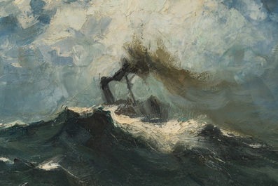 Kurt Peiser (1887-1962): 'Temp&ecirc;te' (storm), olie op doek