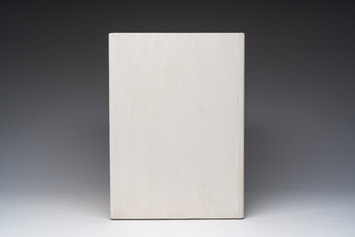 Florence Regnier-Barral (1946): 'La chaise longue', uit de reeks 'S&eacute;rie des Lieux', maquette in gemengde techniek, gedateerd 1978