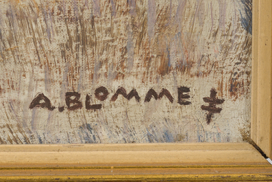 Alfons Blomme (1889-1979): Landscape with a row of trees, oil on canvas