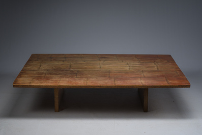 Table &agrave; opium en bambou et bois dur, Chine, 20&egrave;me si&egrave;cle