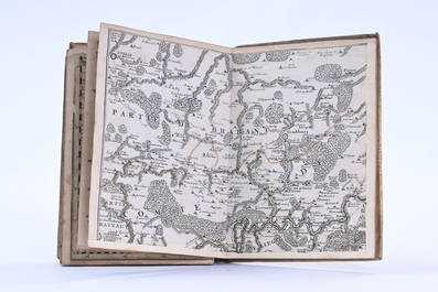 Album de cartes composites &agrave; l'usage des voyageurs, reliure en cuir de veau, e.a. de Wit, Visscher, Frickx, 18&egrave;me si&egrave;cle