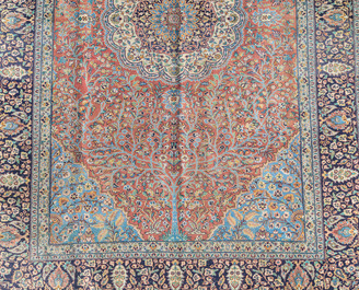 A Persian 'tree of life' Kashmir rug, wool on cotton, first half 20th C.