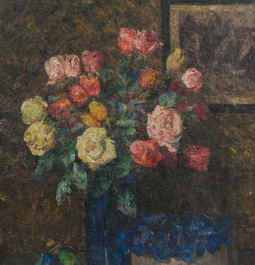 F&eacute;lix Gogo (1872-1953): Nature morte au vase de fleurs, huile sur toile
