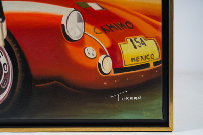 Victor Turban (1936): 'L'&eacute;l&eacute;gante au chapeau', olie op doek