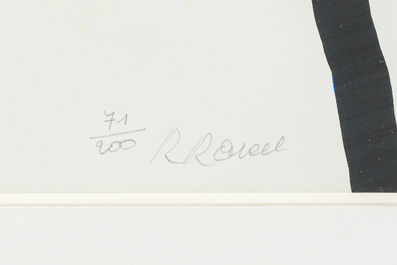 Roger Raveel (1921-2013): 'Een kromming in de tijd', s&eacute;rigraphie en couleurs, &eacute;d. 71/200, dat&eacute; 1990