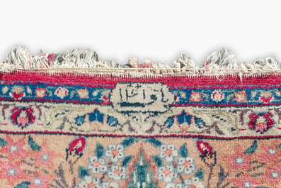 A Persian Tabriz 'tree of life' rug, wool on cotton, mid 20th C.