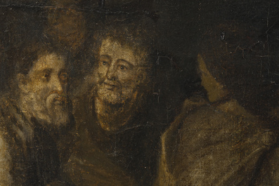 &Eacute;cole des Pays-Bas: Sc&egrave;ne de banquet n&eacute;oclassique, huile sur toile, 18&egrave;me si&egrave;cle