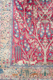 A Persian Tabriz 'tree of life' rug, wool on cotton, mid 20th C.