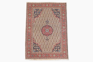 Een Roemeens tapijt met floraal decor in Perzische stijl, wol op katoen, 20ste eeuw