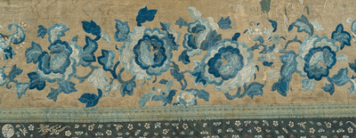 Broderie en soie &agrave; d&eacute;cor floral, Chine, 19&egrave;me si&egrave;cle