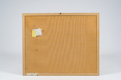 Roland Devolder (1938): Les jockeys, eau-forte rehauss&eacute;e d'aquarelle sur papier