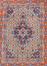 Two Persian Bakhtiar rugs with floral design, wool on cotton, 20th C.
