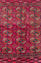 Two Persian and one Afghan rug with geometric design, wool on cotton, 20th C.