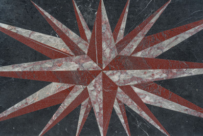 Plateau de table rectangulaire en pietra dura &agrave; d&eacute;cor d'&eacute;toil&eacute;, Italie, 20&egrave;me si&egrave;cle