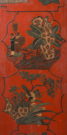 Paravent &agrave; 4 panneaux en laque polychrome, Chine, 19&egrave;me/20&egrave;me si&egrave;cle