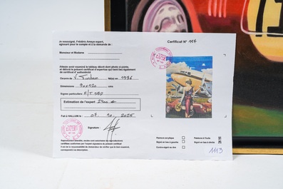 Victor Turban (1936): 'L'&eacute;l&eacute;gante au chapeau', olie op doek