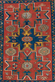 A Caucasian Shirvan rug with geometric design, wool on cotton, first half 20th C.