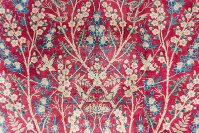 A Persian Tabriz 'tree of life' rug, wool on cotton, mid 20th C.