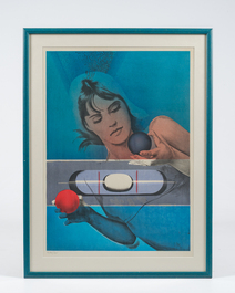 Pol Mara (1920-1998): Balanceren op het evenwicht, kleurenlithografie, ed. 243/325, gedateerd (1971)