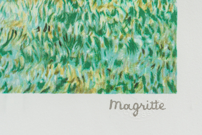 Ren&eacute; Magritte (1898-1967, naar): 'Le blanc-seing', kleurenlithografie, ed. 167/300, gedateerd 2003