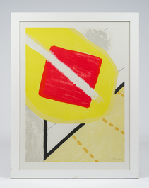 Roger Raveel (1921-2013): 'De schilderijenoptocht van 1978 te Machelen aan de Leie', lithograph in colours, ed. 110/110, (1979)