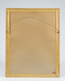 Corneel Lodewijk Pieter Van Gorp (1932-2008): Portrait d'un fr&egrave;re et d'une soeur, techniques mixtes sur papier, dat&eacute; (19)56