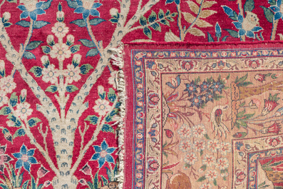 A Persian Tabriz 'tree of life' rug, wool on cotton, mid 20th C.
