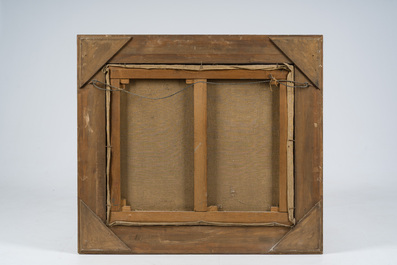 Isidore Opsomer (1878-1967): Vue d'un canal avec une rang&eacute;e de maisons, huile sur toile