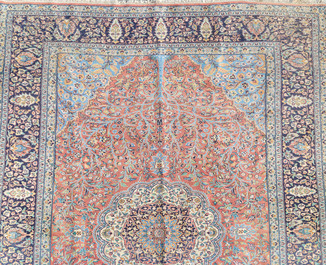 A Persian 'tree of life' Kashmir rug, wool on cotton, first half 20th C.